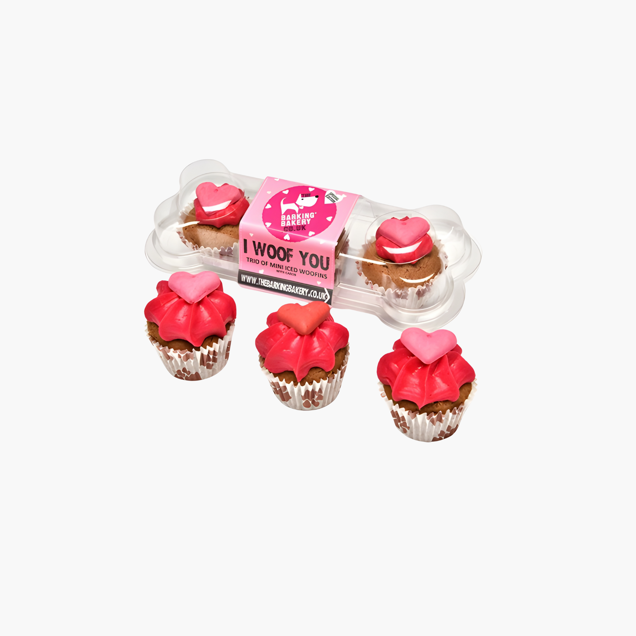 The Barking Bakery I Woof You Valentine Mini Iced Woofins Trio Assorti - Pet Global Shop