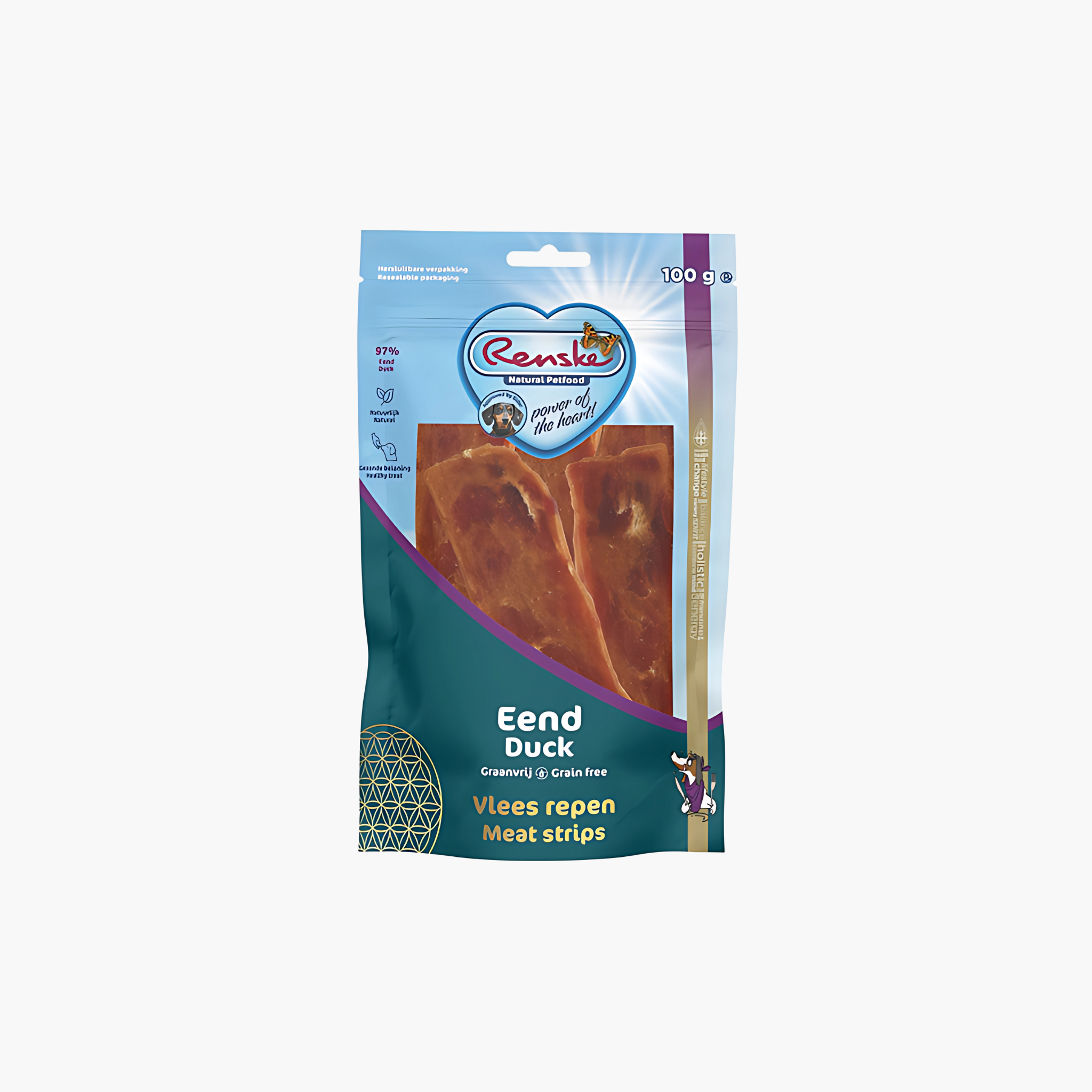 Renske Gezonde Beloning Vlees Strip Eend - Pet Global Shop