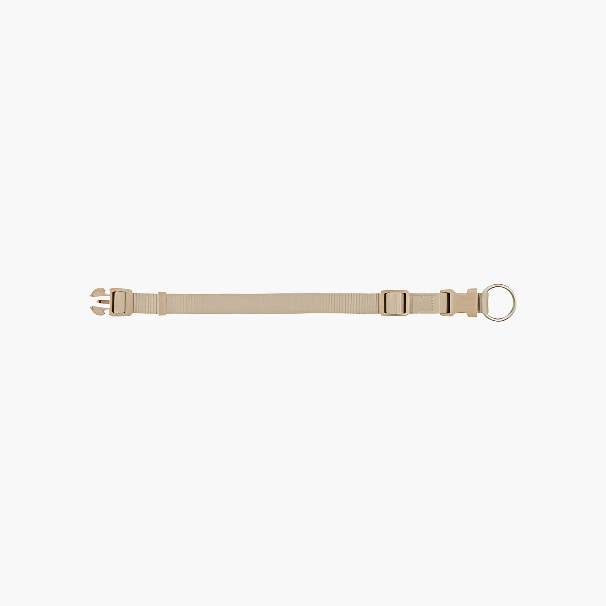 Detail van Trixie hondenhalsband Premium zand-taupe met stevige gesp.
